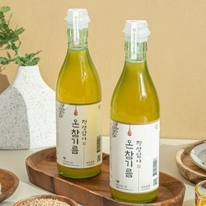 방앗간 저온압착 통참깨 100프로 온참기름 350ml * 2병