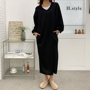 H스타일LH노웨이이너OPS 가을 긴팔 OPS 원피스 홈웨어 루즈핏 박스핏