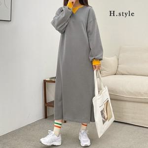 H스타일DK배색삼각롱OPS 가을 OPS 원피스 홈웨어 라운지 하객룩 쉬폰