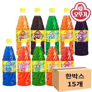 오뚜기 과일향시럽 10종 1kgx15개 슬러시 시럽 슬러쉬 원액 파파야향 딸기 바나나 메론 오렌지 수박 콜라