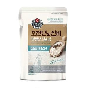 CJ 감칠맛 오천년의 신비 명품천일염(굵은입자) 1kg 과일청 자취 대용량 식자재 식당