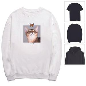 [OFK475P5]고양이 나비 야옹이 집사 반려동물 cat 후드티