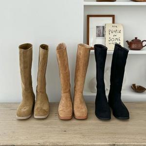 [OFM80M7O]transfugio 여성 스웨이드 롱부츠