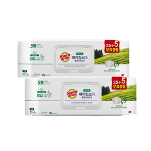 3M 마일드 베이킹소다 물걸레 청소포 표준형 30매 2개