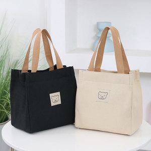심플하고 세련된 직장인 도시락 가방 스퀘어 여성 에코백 토트백