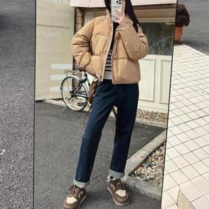 TR 스트링 숏패딩 웰론패딩 노카라패딩 퀼팅패딩 퀄팅패딩 여성