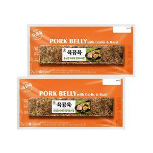 육공육 갈릭바질 통삼겹 스테이크 300g x2개