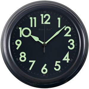 GB5249a 야광 볼록유리 메탈 무소음 벽시계 25cm 블랙
