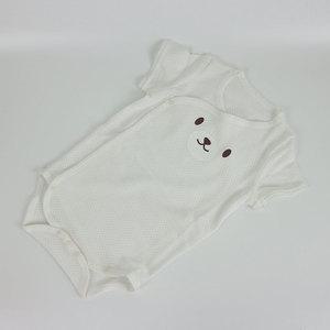 신생아 밤부면매쉬 백아이보리 반팔 배냇바디슈트옷 봄여름