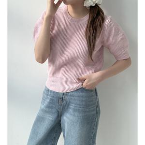 [MADE] 아방 소매 포인트 플랫퍼프 니트 (4color)