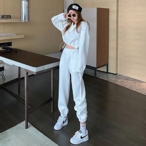 [하젤]다이시 와플 조거팬츠 크롭 티셔츠 세트_F3533