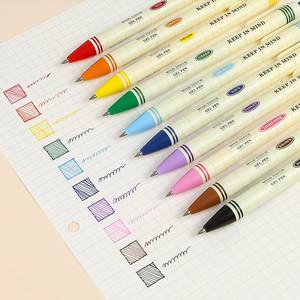 핑크풋 마인드 중성펜 세트 0.38mm 10색 노크식 알록달록 컬러 다이어리 꾸미기 캘리그라피 다꾸 볼펜 선물