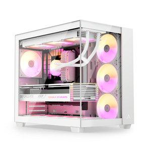 :앱코 UD50 블루웨일 ARGB BTF 컴퓨터 PC 케이스 (화이트)