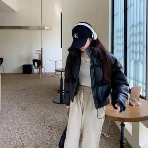 [트렌드스토어] 트렌디한 무광가죽 빵빵한 하이넥 숏패딩