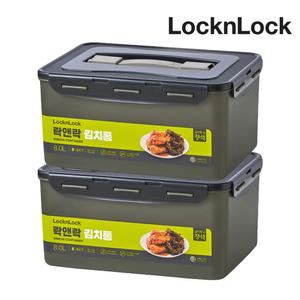 락앤락 김치통 8L+8L 카키 김치 보관 오이지통 장아찌용기 발효용기 김장통 TOP_HPL884KKIs2