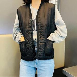 [오노마] ONM 여자 융털 데일리 패딩조끼 안감퍼 보온 누빔