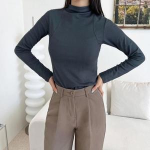여자 라인 숄더 반목폴라 기모안감 데일리웨어 티셔츠