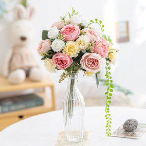 [플라워트리]꽃바람 장미 화병 set 38cm diy 인테리어 조화 장식 소품 꾸미기
