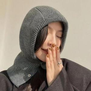 [라일리] Rly 겨울 니트 윈터 여성 바라클라바 따뜻 후드 넥 워머