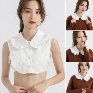 넥 케이프 목 레이스 페이크 카라 칼라 액세서리 코튼 셔츠 클래식 블라우스 라펠 시폰