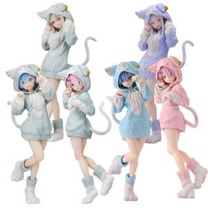 Re Zero 에밀리아 렘 램 퍽 PVC 액션 피규어 모델 인형 제로에서 다른 세상 생활 시작