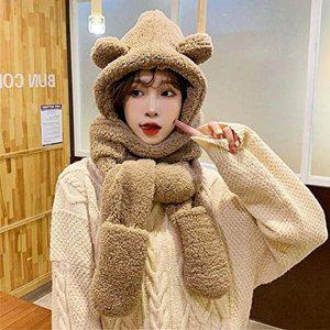 [셀러허브 1][HYIJUW6B_4B]여성털모자 장갑목도리 후드목도리