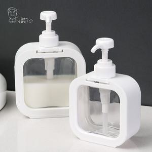 사각 투명 디스펜서 물비누 샴푸 리필용기 500ml