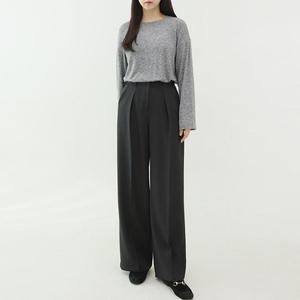 여자 FW 셋업 환절기 핀턱 넓은 정장바지 팬츠_3
