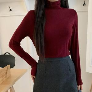 [VY] 여자 겨울 심플 긴팔 티셔츠_WT34605