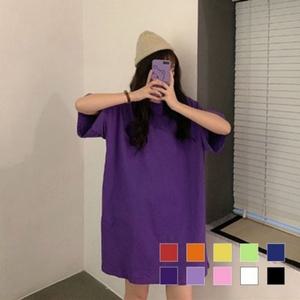 SD 박스 오버핏티셔츠 캔디 롱티셔츠 롱티 여성롱티셔
