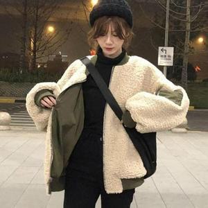 [오노마] ONM 양털 항공 데일리 양면 겨울 보온 점퍼 뽀글이 여성