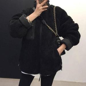 [오노마] ONM 여성 따뜻한 윈터 리스 양면후 따뜻 루즈핏 뽀글이 털