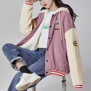 [오노마] ONM 귀여운 방한 외출 스타일 패션 겨울 자켓 코듀로이 후