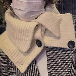 [옷자락]여자 골자니트 투웨이 버튼 와이드 넥워머 머플러