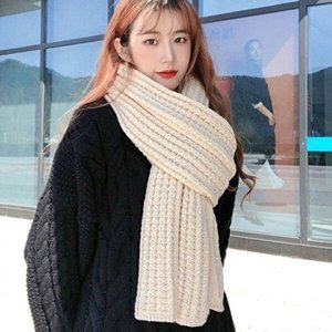 [옷자락]여자 겨울 니트 뜨개질 보온 스카프 두꺼운 목도리