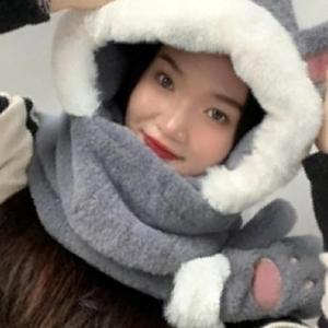 [BZJL8NPL_4C]따순토끼일체형후드머플러겨울후드목도리