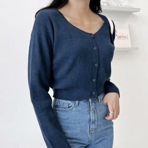 [오노마] ONM 여서 봄가을 데일리 다이아넥라인 크롭 니트 가디건