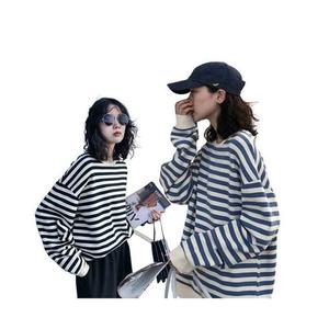 [오노마] ONM 여성 스트라이프 단가라 루즈핏 맨투맨 티셔츠 나그랑