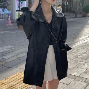 [BZJL8XIF_4C]여자 카라 스타일 라이더 가죽 자켓 레