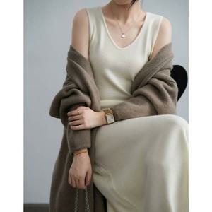 [오노마] ONM G126348모직느낌 나시 슬림드레스 롱원피스