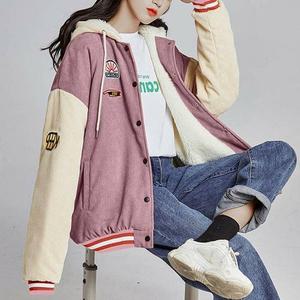[오노마] ONM 파스텔 코듀로이 안감양털 야구잠바 똑딱이 후드 융털