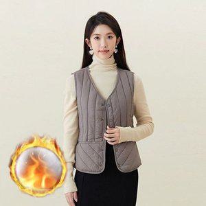 여성 조끼 패딩 간절기 경량 누빔 퀼팅 포켓 베 GWM (WFGKJSP)