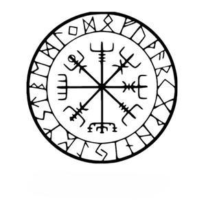 등산장비 나침반 바이킹 보호 룬 Vegvisir Meval 액세서리 자동차 제품 스티커 자외선 차단 및 방수 세련된