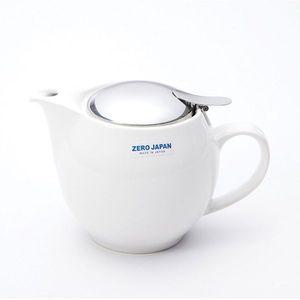 [기타]제로재팬 HAYHPSJT 도자기 라운드 티포트 450ml 화이트 차포트