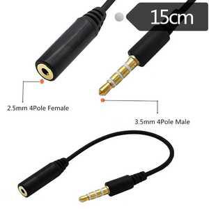이어폰 헤드폰 연장선 케이블 RRS mm 수-T 2.5mm 암 라인 커넥터 4 극 3.5 수-2.5 와이어