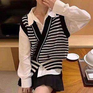 [셀러허브 패션][JHMN2OS9_51IB]여성 조끼 캐쥬얼 정장 패선 가로 베스트