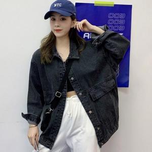 [오노마] ONM 오버핏 데님 아우터 여성 간절기 청자켓 블랙 연청