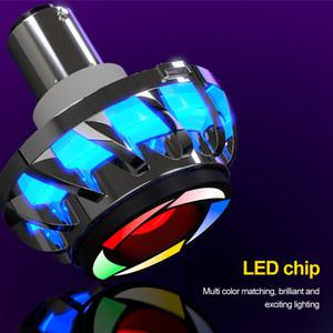 바이크 오토바이 헤드라이트 엔젤 아이 LED RGB 깜박이 브레이크 테일 리어 라이트 범용 경고등 액세서리