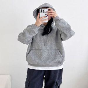 여자 오버핏 베이직 무지 포켓 후드 맨투맨 OCW-TSW-SWFGOQ0A