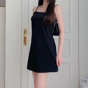 [BZJLQQEO_51IB]나시 끈원피스 레이어드 블랙 미니 GWM